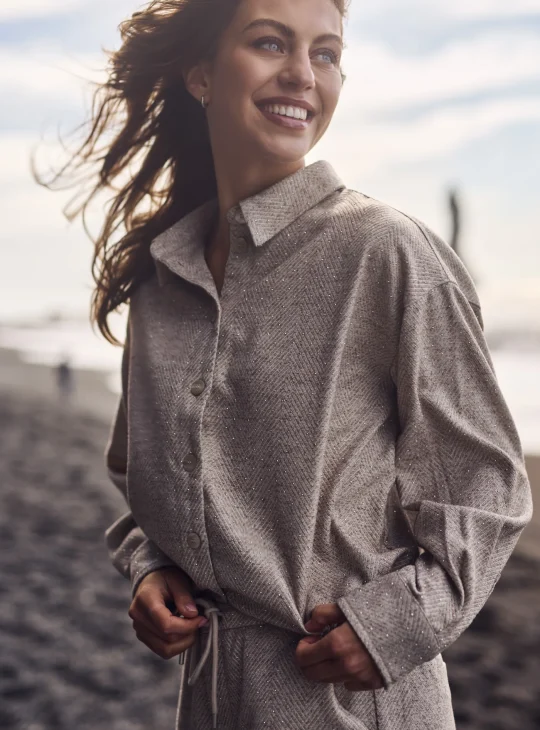 Nukus Lara Blouse Strass zand