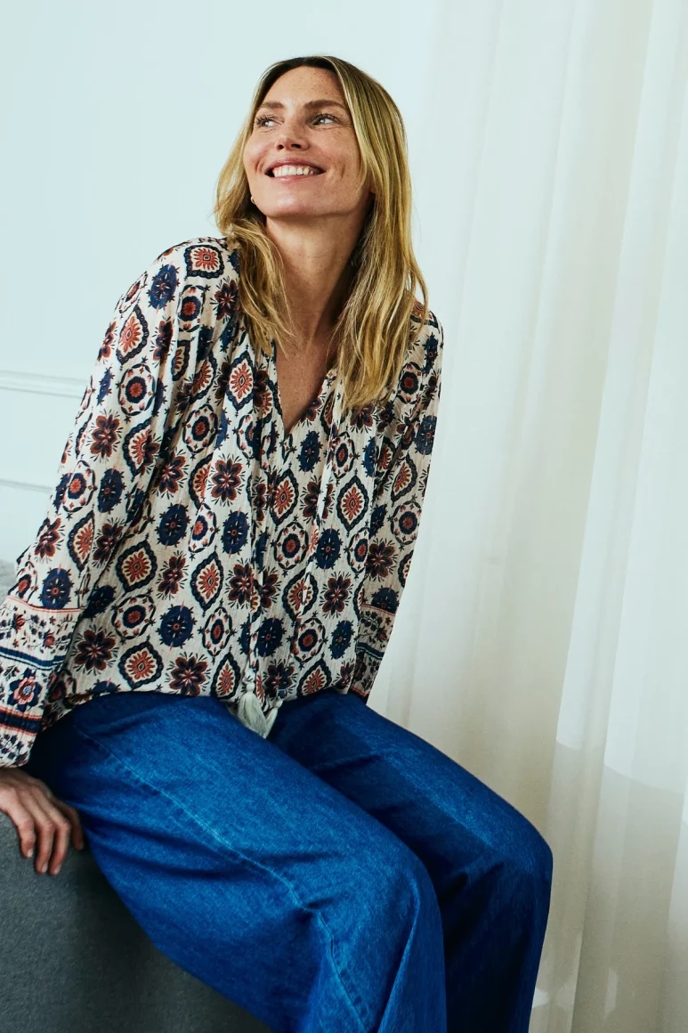 Freequent Nomes Blouse moonbeam w. baked apple - Afbeelding 2