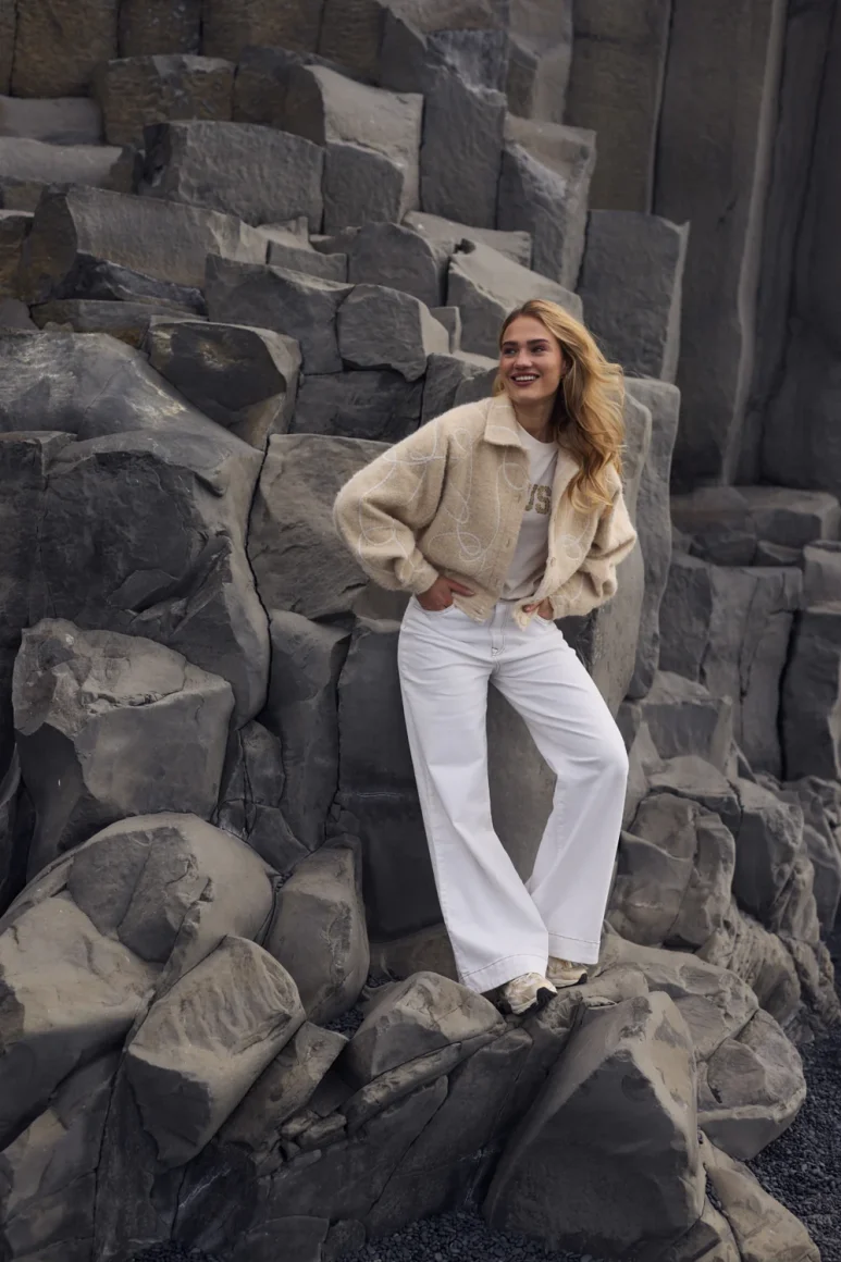 Nukus Abby Broek Denim Embroidery off white