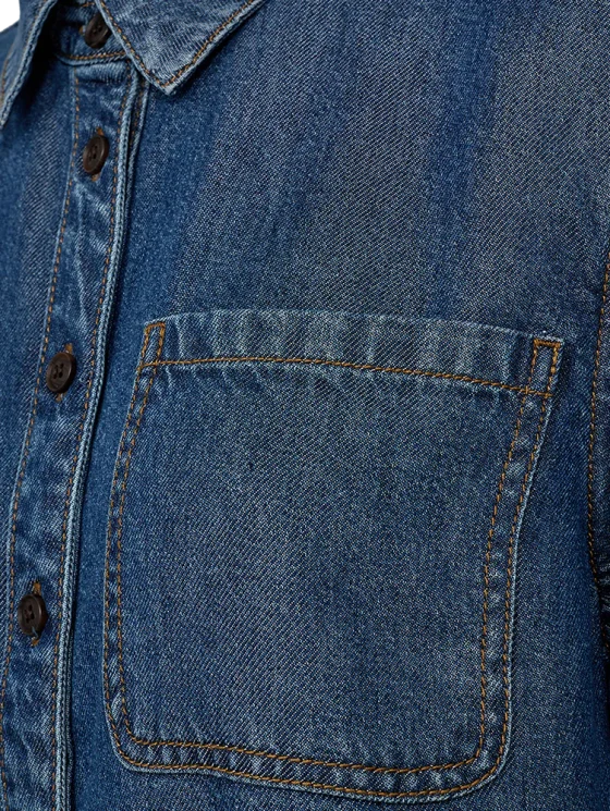 Freequent Milo Shirt medium blue denim - Afbeelding 4