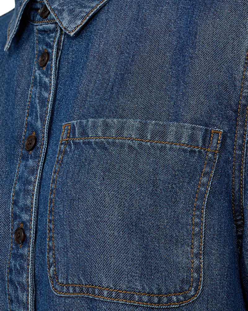 Freequent Milo Shirt medium blue denim - Afbeelding 4