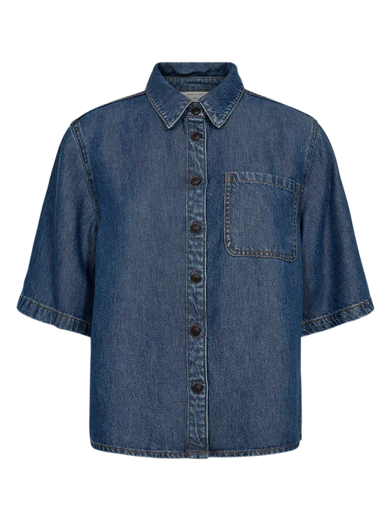 Freequent Milo Shirt medium blue denim - Afbeelding 2