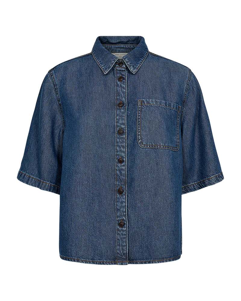 Freequent Milo Shirt medium blue denim - Afbeelding 2