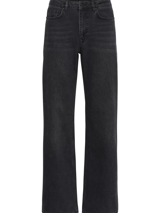 My Essential Wardrobe Louis 139 High Wide Broek L34 black retro wash - Afbeelding 7