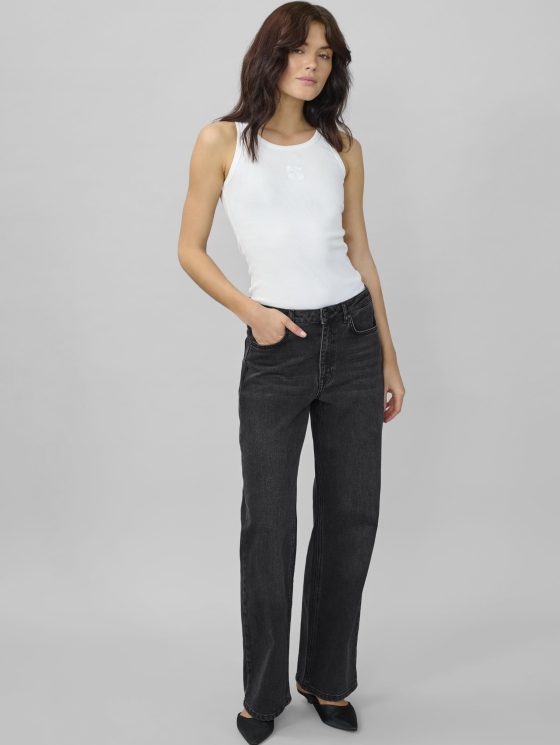 My Essential Wardrobe Louis 139 High Wide Broek L34 black retro wash