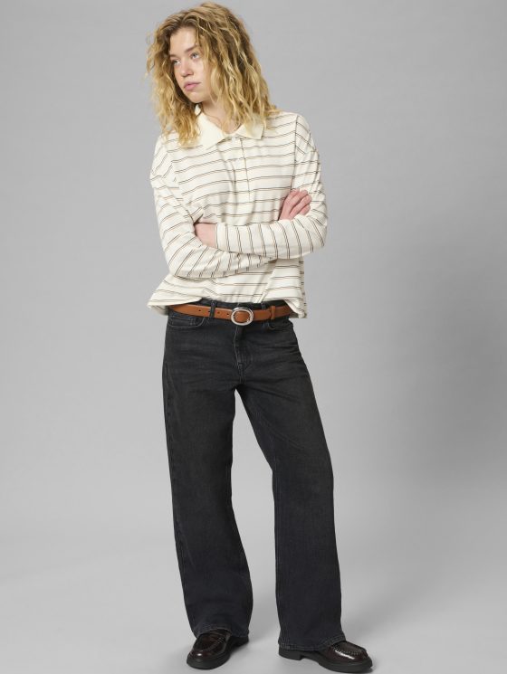 My Essential Wardrobe Louis 139 High Wide Broek L34 black retro wash - Afbeelding 4