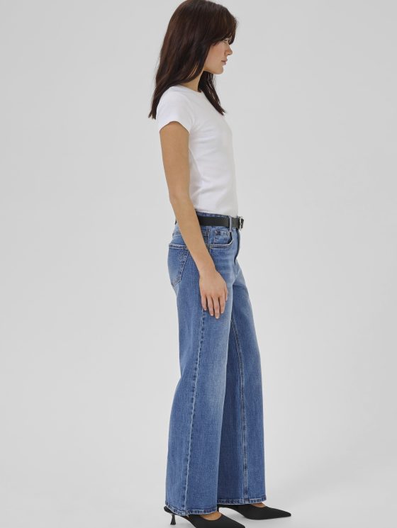 My Essential Wardrobe Louis 144 High Wide Broek L34 medium blue wash - Afbeelding 2