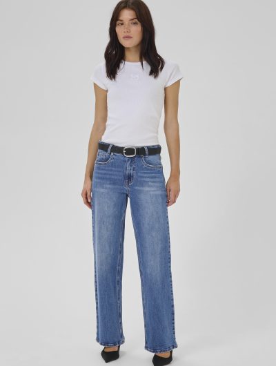My Essential Wardrobe Louis 144 High Wide Broek L32 medium blue wash