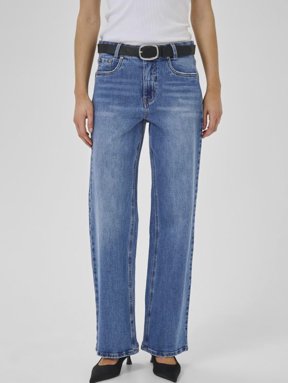 My Essential Wardrobe Louis 144 High Wide Broek L34 medium blue wash - Afbeelding 4