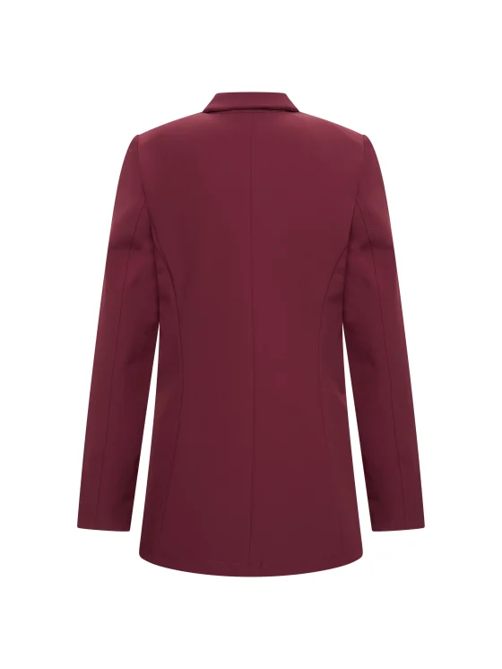 Mi Piace Bonded Travelstof Lange Blazer 202634 burgundy - Afbeelding 5