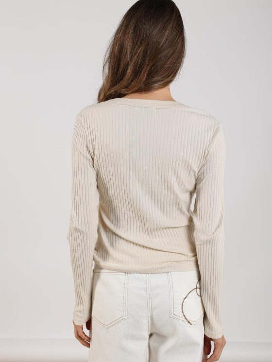 Nukus Lilia Top LS Rib offwhite - Afbeelding 3