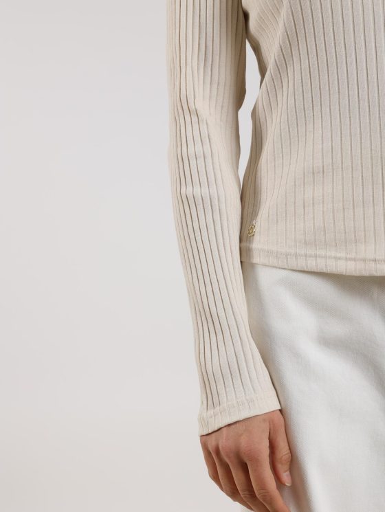 Nukus Lilia Top LS Rib offwhite - Afbeelding 4