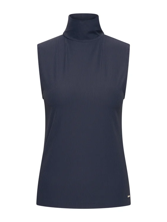 Mi Piace Travelstof Mouwloze Col Top 202642 donkerblauw