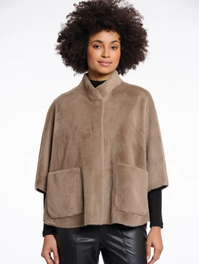 Rino & Pelle Dewi Faux Fur Cape toffee