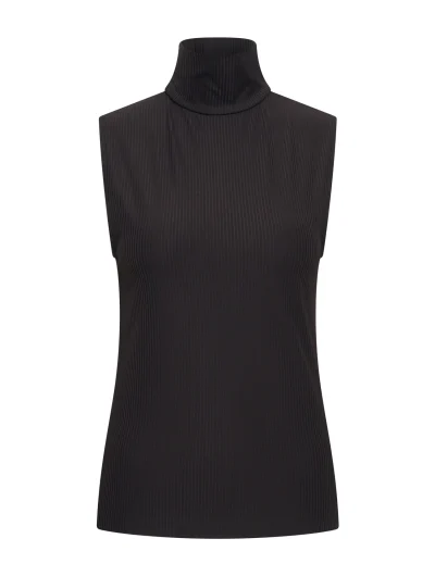 Mi Piace Travelstof Mouwloze Col Top 202642 zwart