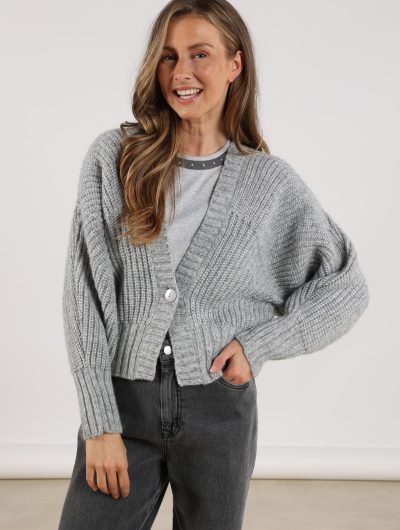 Nukus Jolijn Cardigan Vest light grey