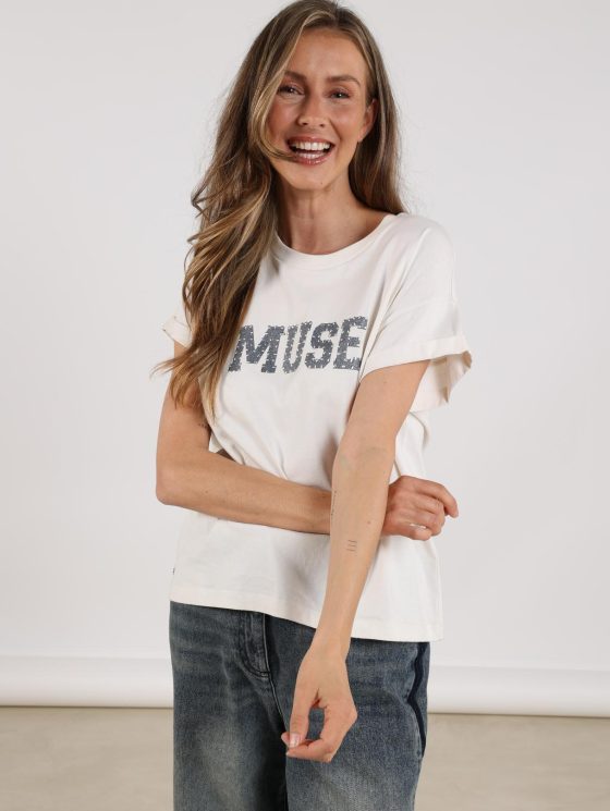 Nukus Lou Shirt offwhite donkerblauw - Afbeelding 2