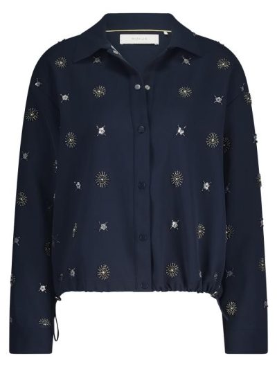 Nukus Newport Blouse Embroidery navy silver