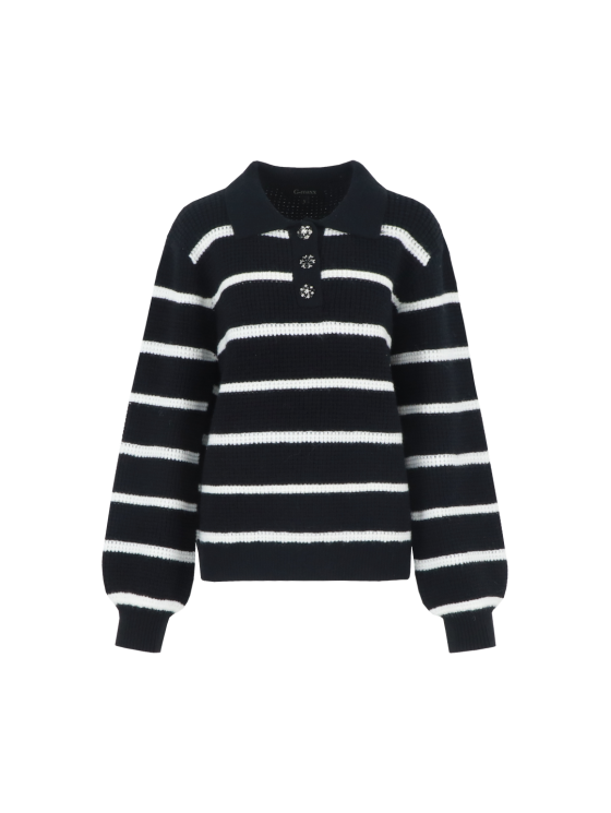 G-maxx Danica Knitting Sweater zwart offwhite - Afbeelding 2