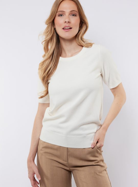 C&S Anne Knit Top offwhite