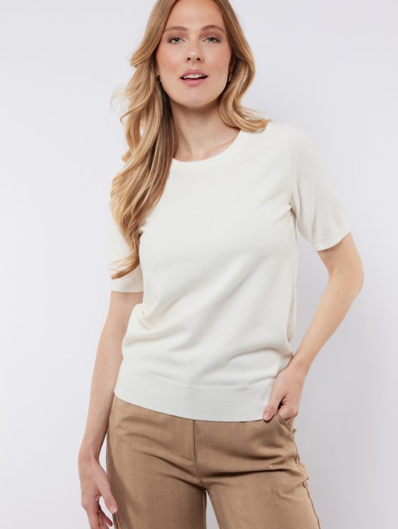 C&S Anne Knit Top offwhite