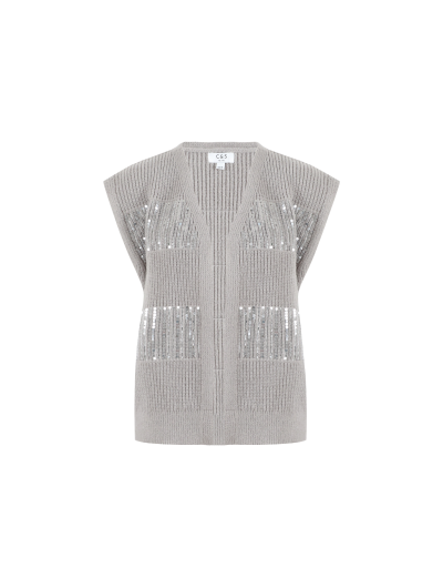 C&S Vivian Knit Gilet moon rock