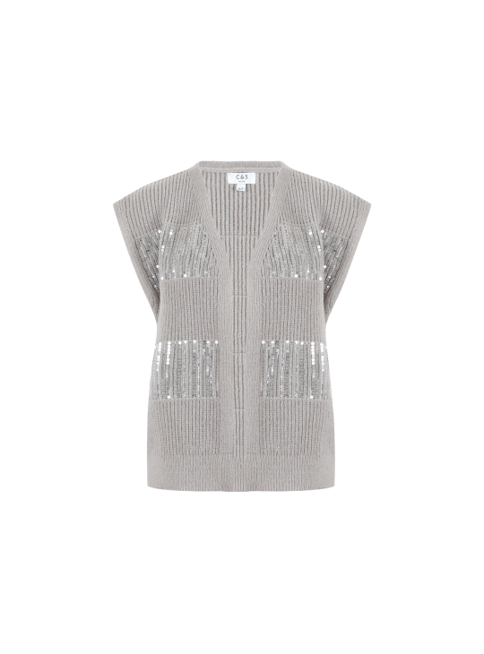 C&S Vivian Knit Gilet moon rock