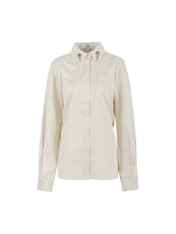 C&S Lyllith Blouse offwhite light camel - Afbeelding 4