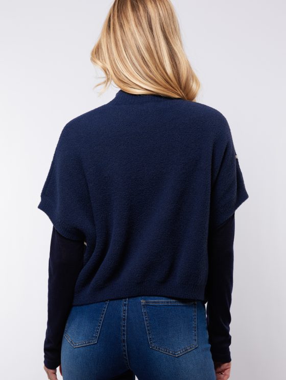 C&S Violette Knit Gilet midnight blue sand - Afbeelding 3
