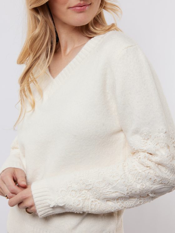 C&S Katja Knit Pullover wool white - Afbeelding 2