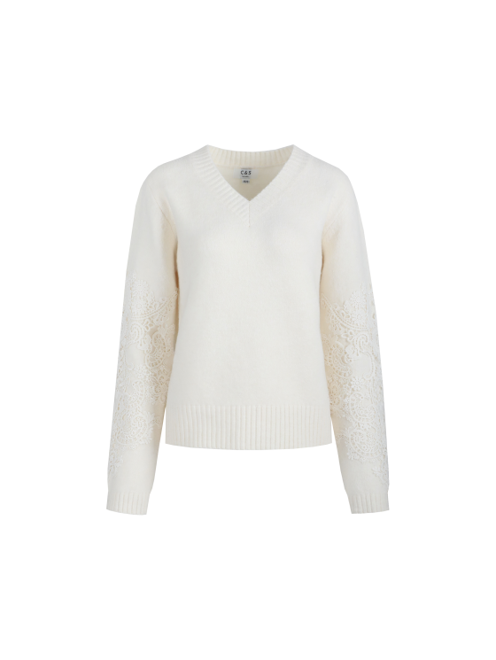 C&S Katja Knit Pullover wool white - Afbeelding 4