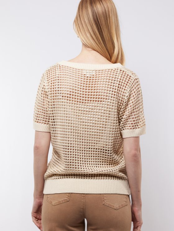 C&S Annabelle Knit Top wool white light gold - Afbeelding 3