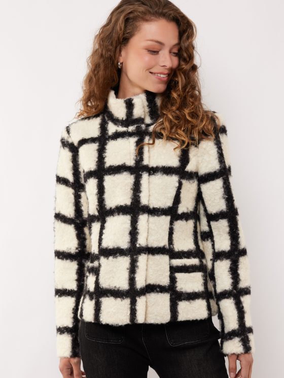 G-maxx Kylie Coat offwhite zwart - Afbeelding 2
