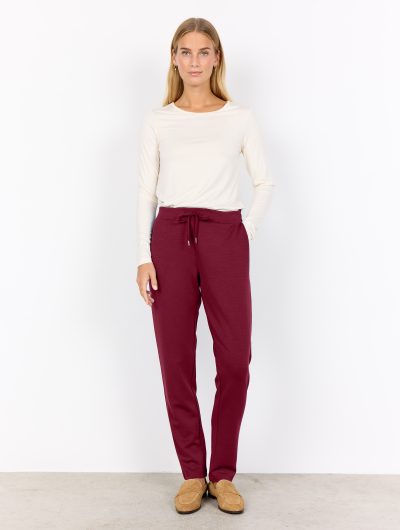 SoyaConcept Banu 157 Jogger Broek dark red