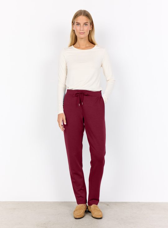 SoyaConcept Banu 157 Jogger Broek dark red