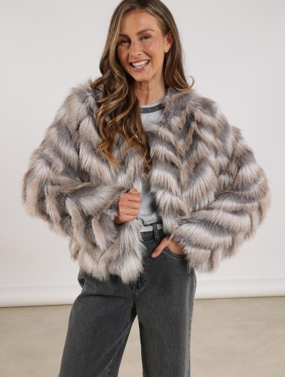 Nukus Lori Jacket Zigzag offwhite grey