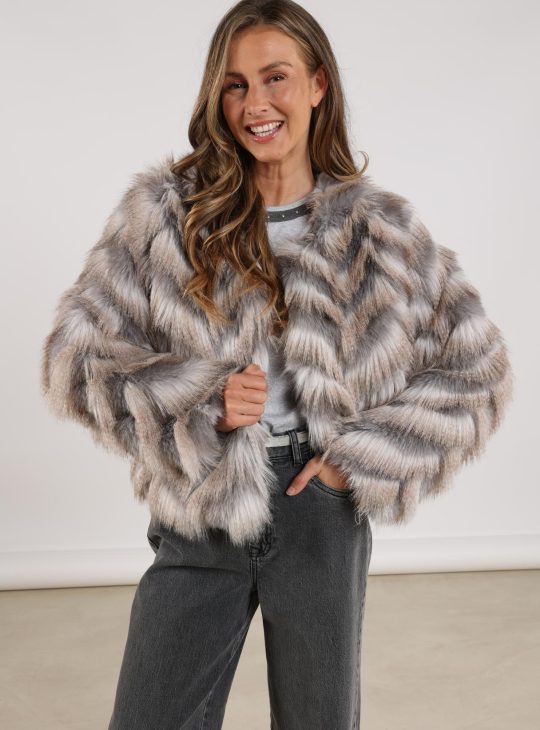 Nukus Lori Jacket Zigzag offwhite grey