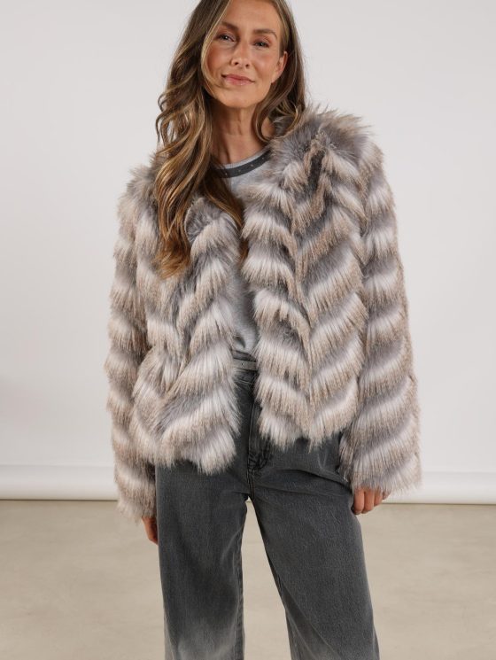 Nukus Lori Jacket Zigzag offwhite grey - Afbeelding 3