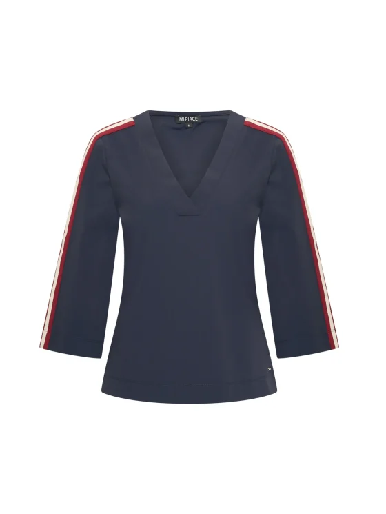 Mi Piace Travelstof V-Hals Tape Top 202666 donkerblauw - Afbeelding 4