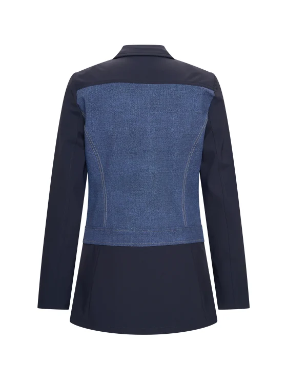 Mi Piace Bonded Travelstof Denim Lange Blazer 202706 denim dark blue - Afbeelding 5