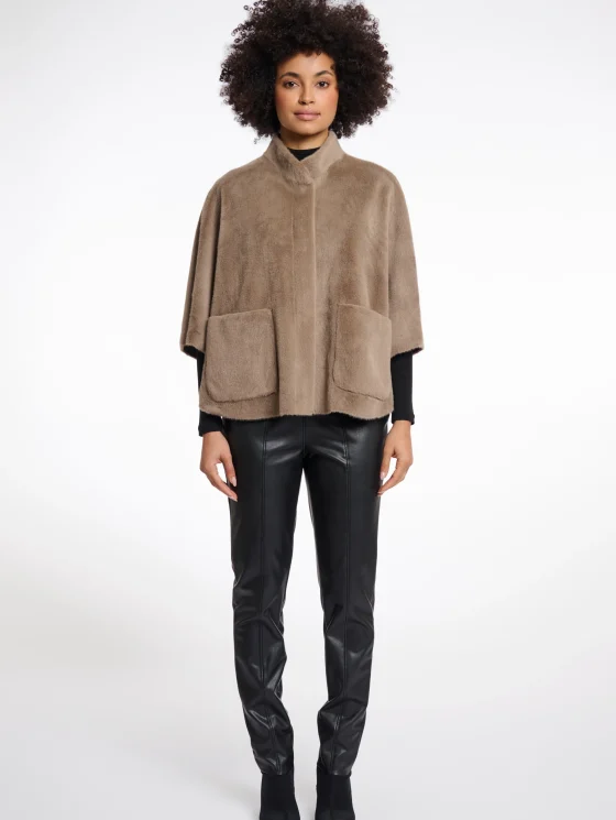 Rino & Pelle Dewi Faux Fur Cape toffee - Afbeelding 4