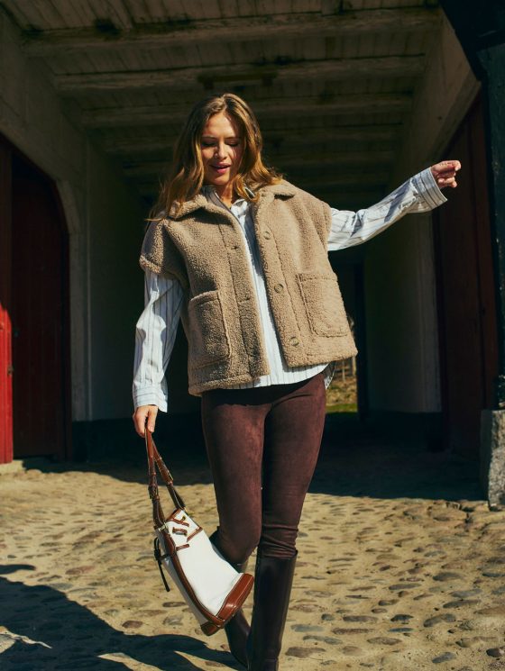 Freequent Lamby Teddy Gilet simply taupe - Afbeelding 4