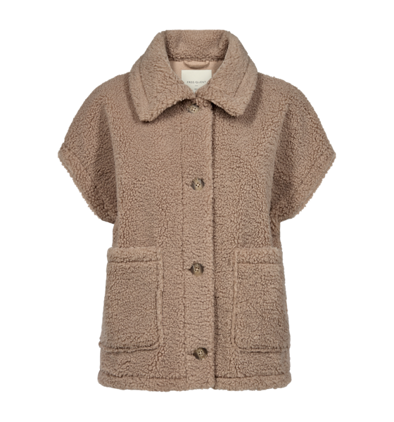 Freequent Lamby Teddy Gilet simply taupe - Afbeelding 5