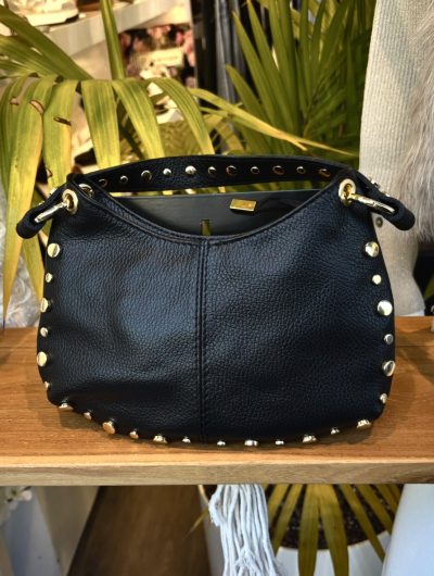 Crossbody Tas Leer Zwart/Goud T226