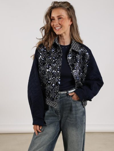 Nukus Milou Jacket Paillet donkerblauw