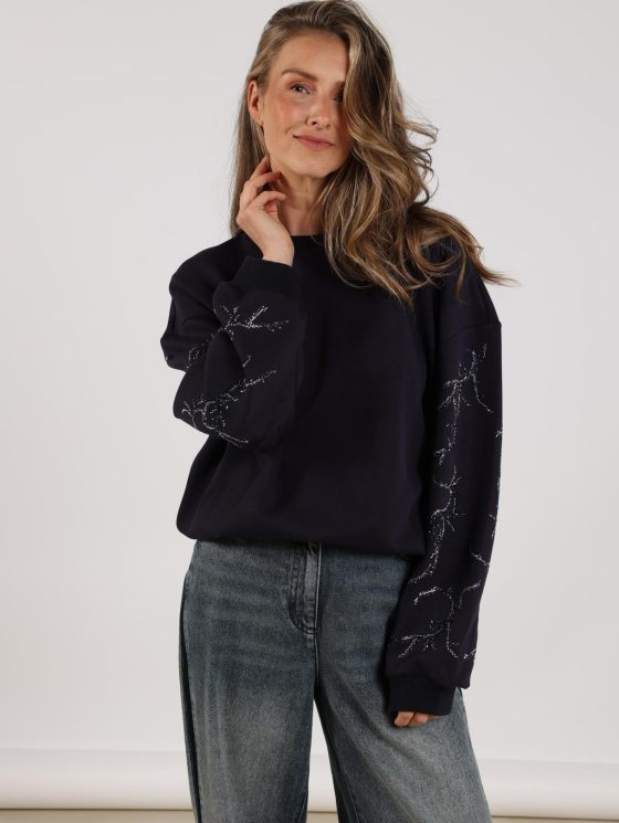 Nukus Suzanne Pullover Strass donkerblauw - Afbeelding 2