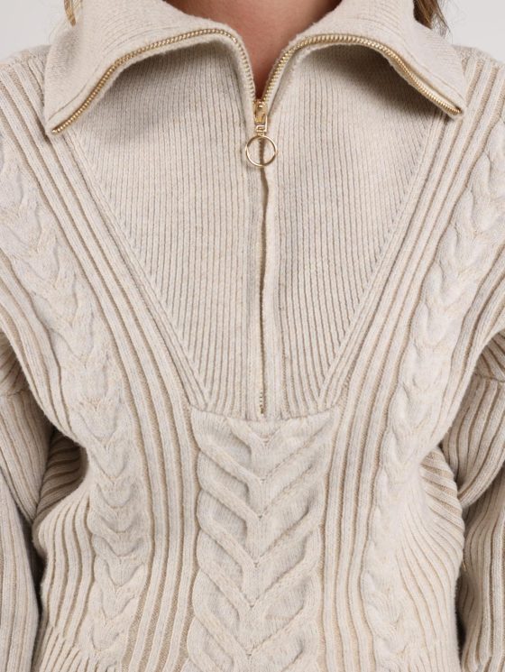 Nukus Clair Pullover Zipper zand - Afbeelding 5