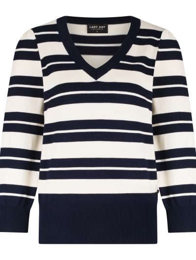 Lady Day Alina Stripe Trui blue champagne