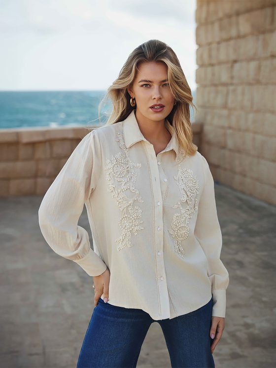 C&S Linsey Blouse ecru