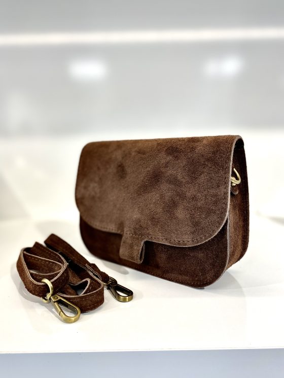 Flora Tas Suede Dark Brown 07 T222 - Afbeelding 5